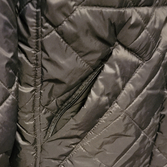 Natural Reflections Charcoal Quilted Puffer Coat - Picture 3 of 6